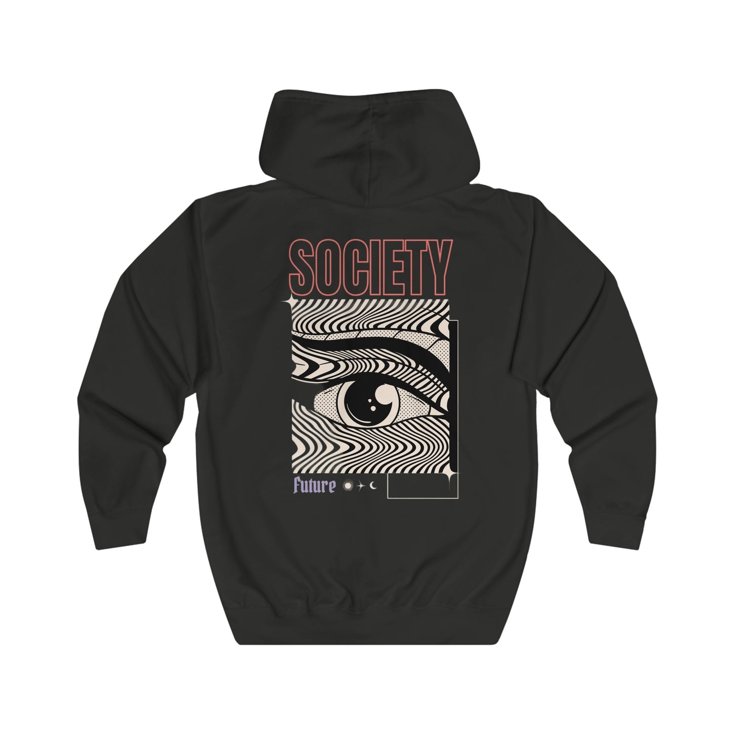 Unisex Full-Zip Hoodie "Society" Backprint